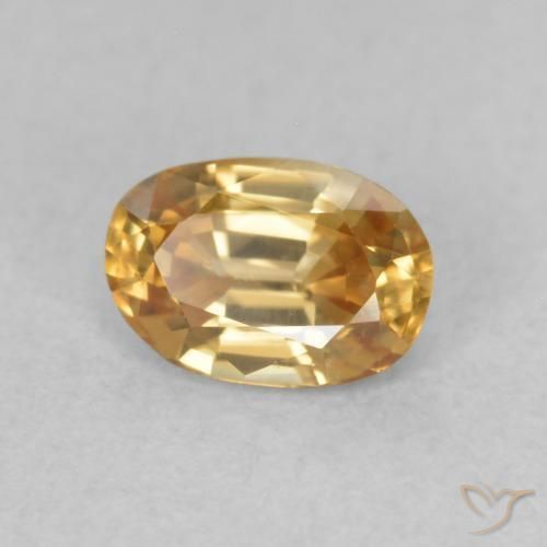 Circón Dorado medio natural de 0.66 ct, Ovalada, VVS-VS