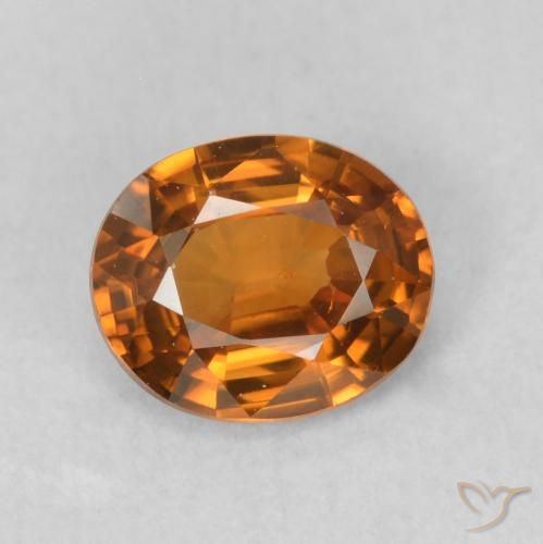 0.84ct Natural Medium Dark-Orange Circón, Ovalada, VVS-VS