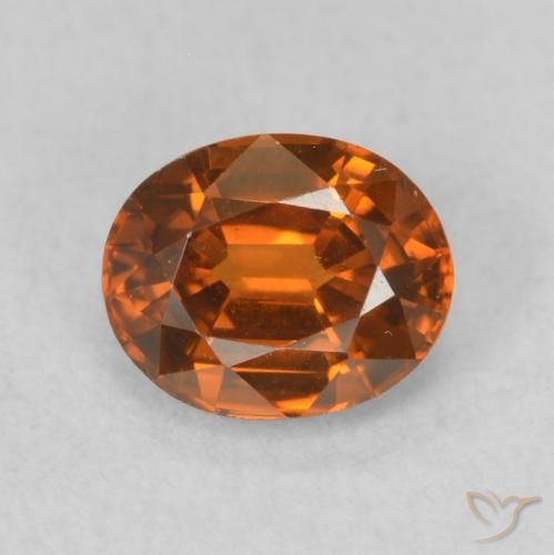 0.93ct Natural Medium Dark-Orange Circón, Ovalada, VVS-VS