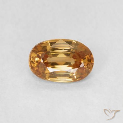0.74ct Natural Naranja medio Circón, Ovalada, VVS