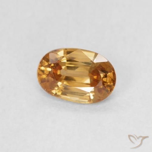 Circón Naranja medio natural de 0.74 ct, Ovalada, VVS
