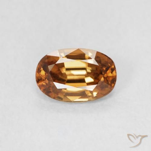 0.80ct Natural Naranja medio Circón, Ovalada, VVS