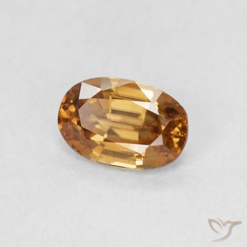 Circón Naranja medio natural de 0.80 ct, Ovalada, VVS