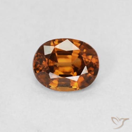 0.62ct Natural Ámbar naranja Circón, Ovalada, VVS