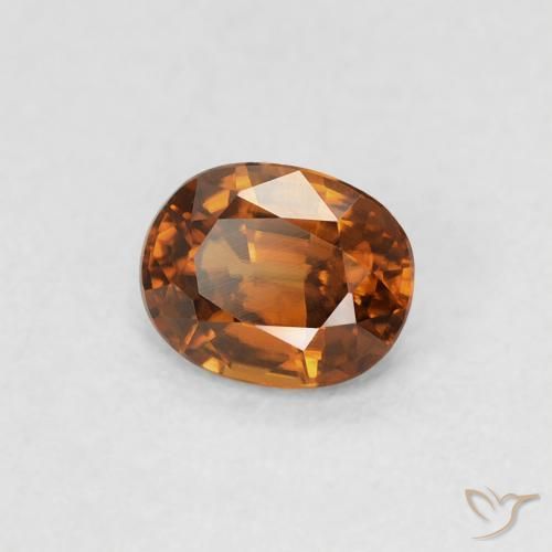 Circón Ámbar naranja natural de 0.62 ct, Ovalada, VVS