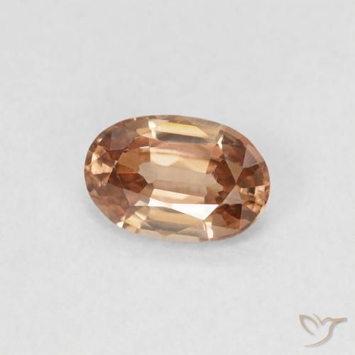 Circón Durazno medio natural de 0.62 ct, Ovalada, VVS