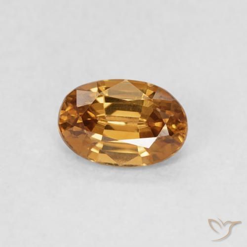 Circón Marrón-oro natural de 0.73 ct, Ovalada, VVS