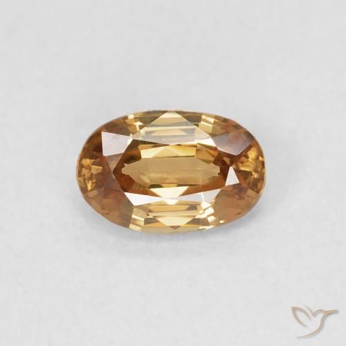 0.71ct Natural Durazno dorado Circón, Ovalada, VVS