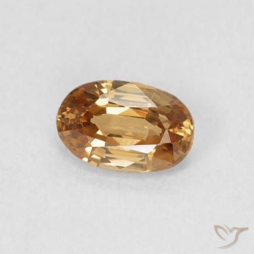 Circón Durazno dorado natural de 0.71 ct, Ovalada, VVS