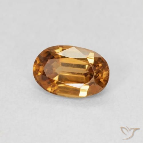 Circón Marrón-oro natural de 0.76 ct, Ovalada, VVS