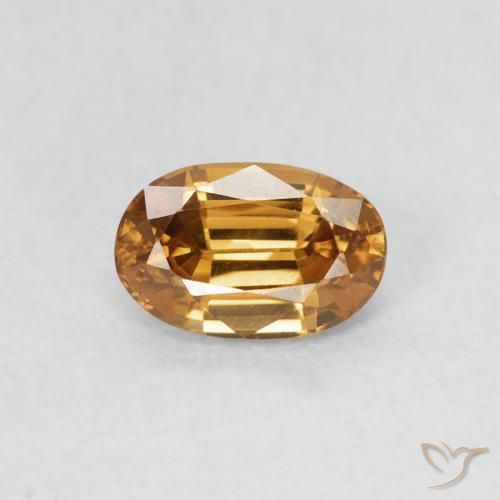 0.74ct Natural Dorado medio Circón, Ovalada, VVS