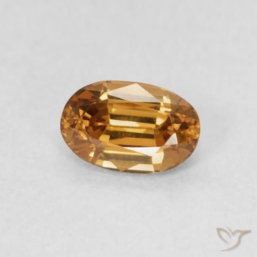 Circón Dorado medio natural de 0.74 ct, Ovalada, VVS