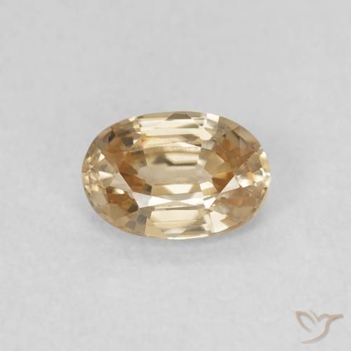 0.73ct Natural Amarillo claro Circón, Ovalada, VVS
