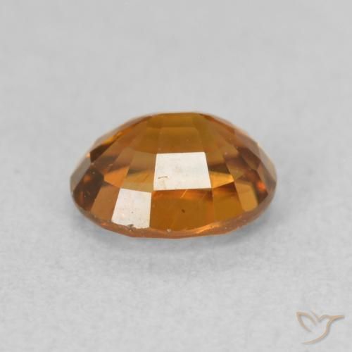 Circón Medium Dark-Orange natural de 1.19 ct, Ovalada, VS