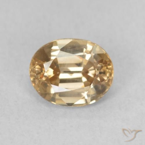 1.01ct Natural Dorado Circón, Ovalada, VVS-VS