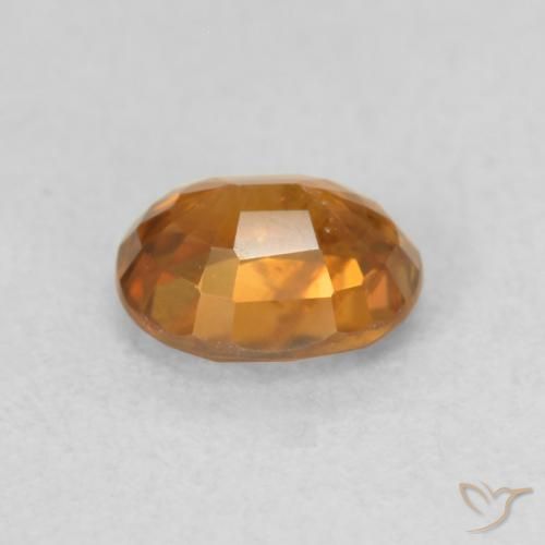 Circón Medium Dark-Orange natural de 1.00 ct, Ovalada, VS