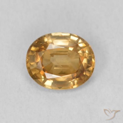0.82ct Natural Dorado medio Circón, Ovalada, VS