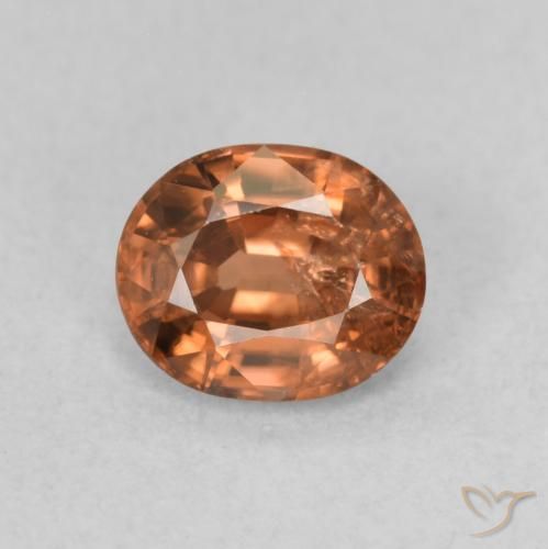 0.93ct Natural Naranja claro Circón, Ovalada, VS