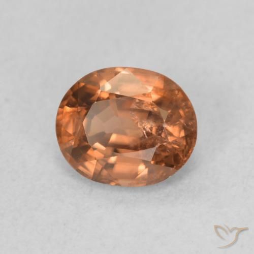 Circón Naranja claro natural de 0.93 ct, Ovalada, VS