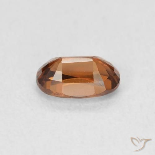 Circón Medium Dark-Orange natural de 0.82 ct, Ovalada, VVS