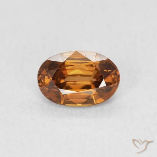 0.72ct Natural Marrón naranja Circón, Ovalada, VVS