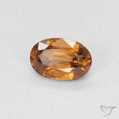 Circón Marrón naranja natural de 0.72 ct, Ovalada, VVS
