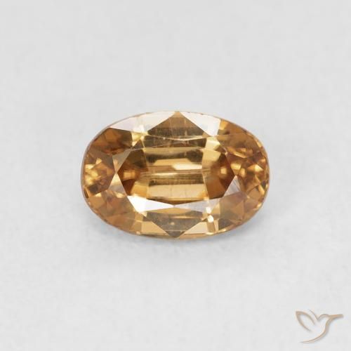 0.84ct Natural Naranja óxido Circón, Ovalada, VVS