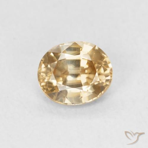 0.91ct Natural Dorado Circón, Ovalada, VVS