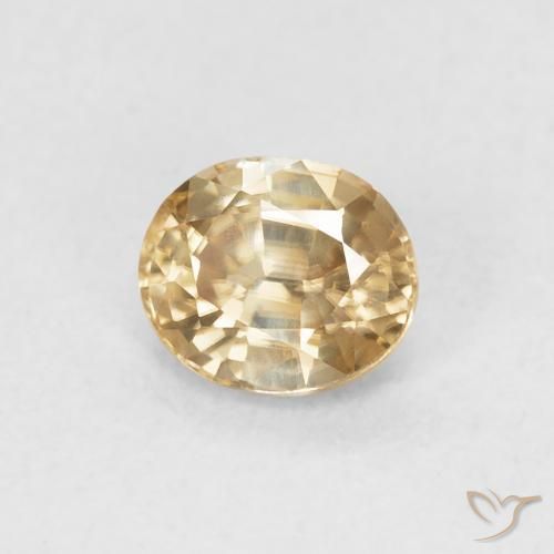 Circón Dorado natural de 0.91 ct, Ovalada, VVS