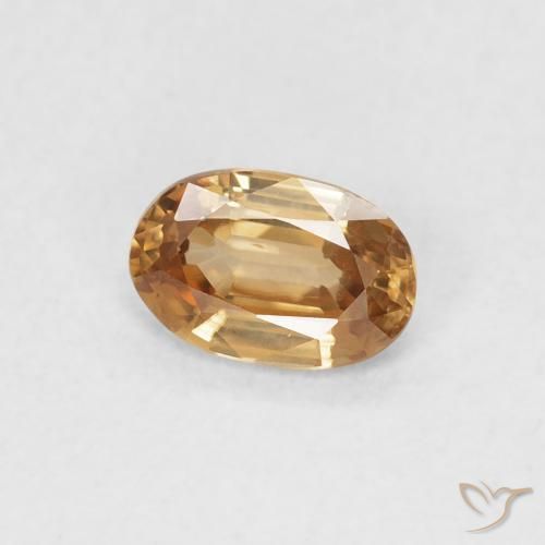 Circón Durazno dorado natural de 0.66 ct, Ovalada, VVS