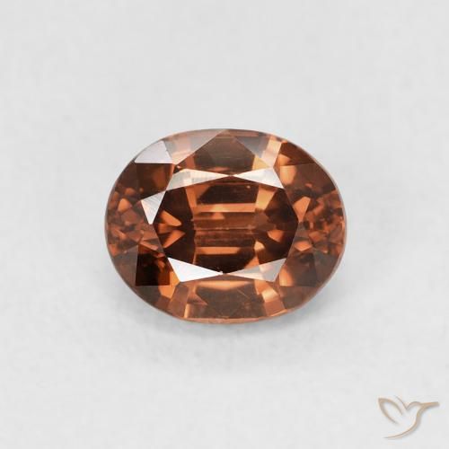 1.09ct Natural Naranja oscuro Circón, Ovalada, VVS