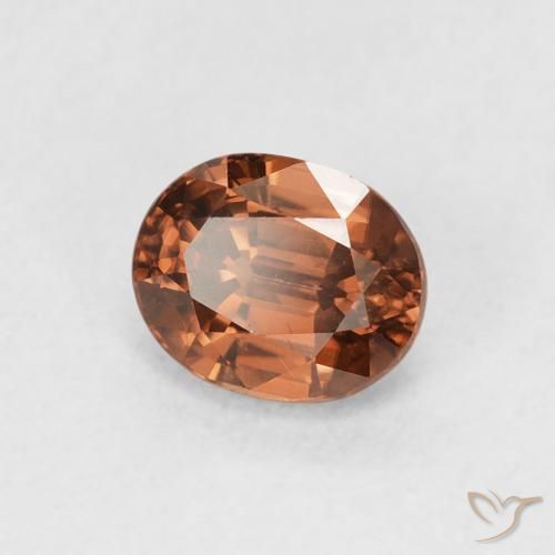 Circón Naranja oscuro natural de 1.09 ct, Ovalada, VVS