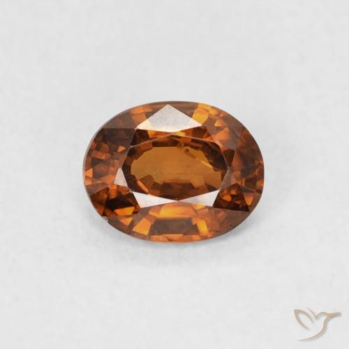 0.51ct Natural Medium Dark-Orange Circón, Ovalada, VVS-VS