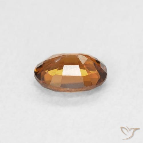 Circón Medium Dark-Orange natural de 0.51 ct, Ovalada, VVS-VS