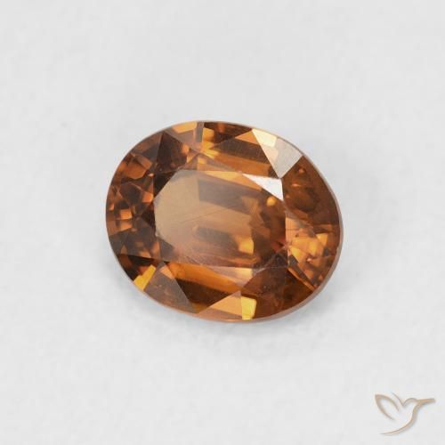 Circón Naranja terroso natural de 0.90 ct, Ovalada, VVS-VS