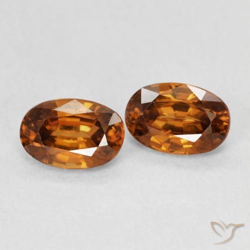 Gemas de Circón Naranja fuego natural de 1.60 ct, Ovalada, VVS