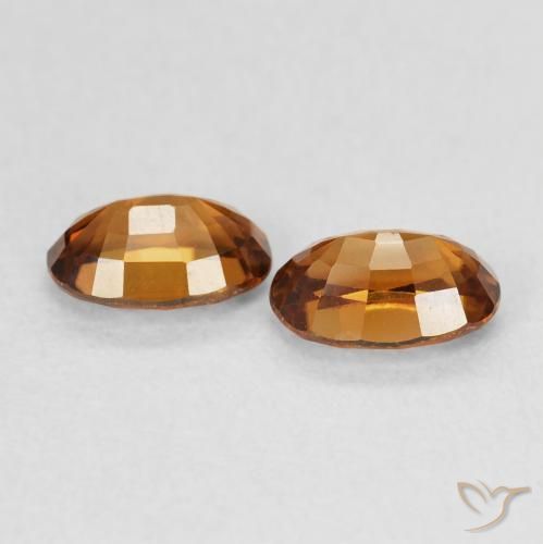 Gemas de Circón Naranja fuego natural de 1.60 ct, Ovalada, VVS