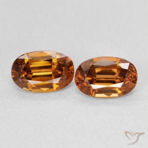 1.67ctw Natural Naranja oscuro Circón, Ovalada, VVS