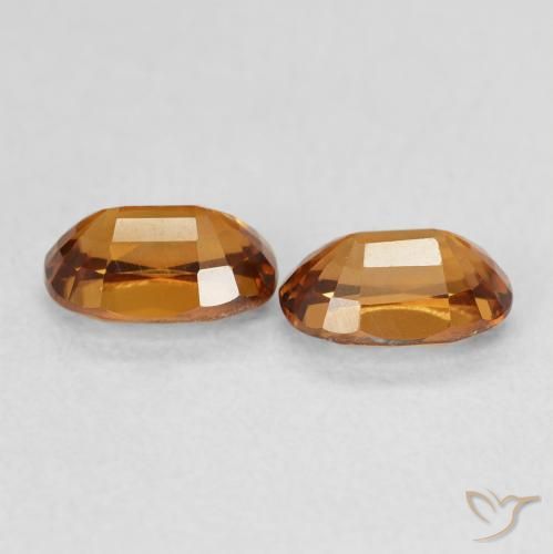 Gemas de Circón Naranja oscuro natural de 1.67 ct, Ovalada, VVS
