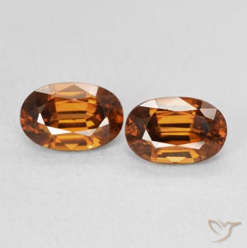 1.65ctw Natural Naranja oscuro Circón, Ovalada, VVS