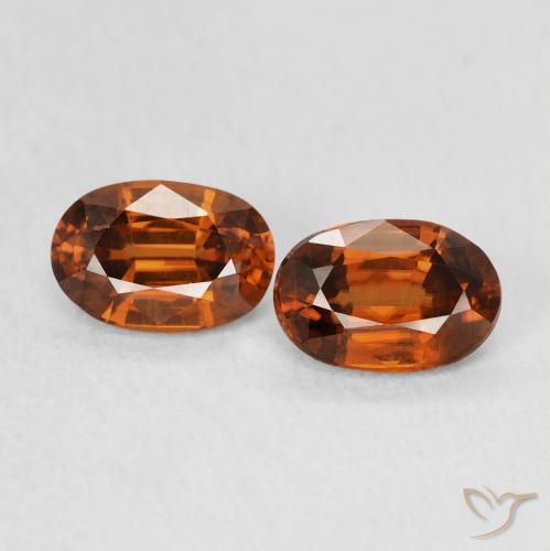 1.48ctw Natural Naranja oscuro Circón, Ovalada, VVS