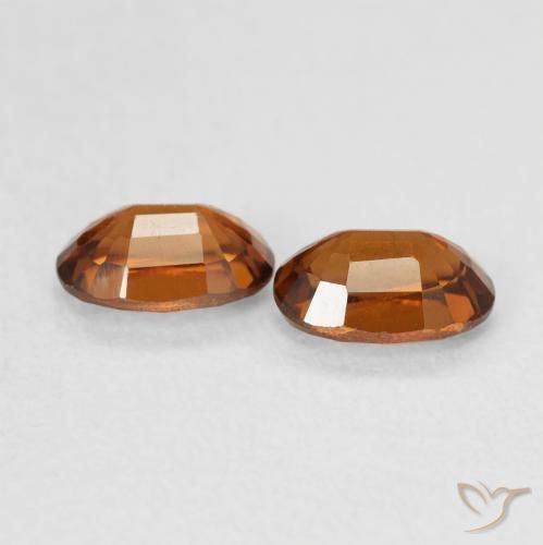 Gemas de Circón Naranja oscuro natural de 1.48 ct, Ovalada, VVS