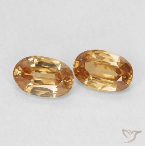 Gemas de Circón Naranja oscuro natural de 1.40 ct, Ovalada, VVS