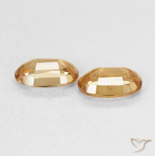Gemas de Circón Naranja oscuro natural de 1.40 ct, Ovalada, VVS