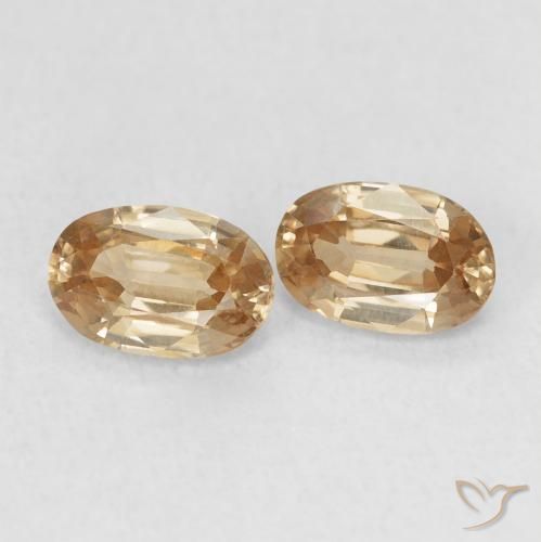 Gemas de Circón Oro natural de 1.40 ct, Ovalada, VVS