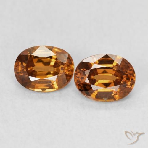 1.21ctw Natural Naranja oscuro Circón, Ovalada, VVS