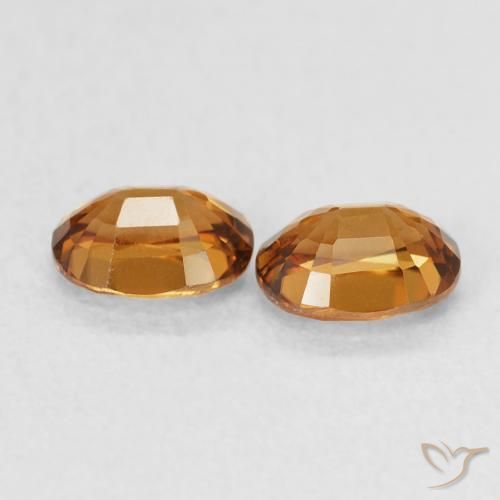 Gemas de Circón Naranja oscuro natural de 1.21 ct, Ovalada, VVS