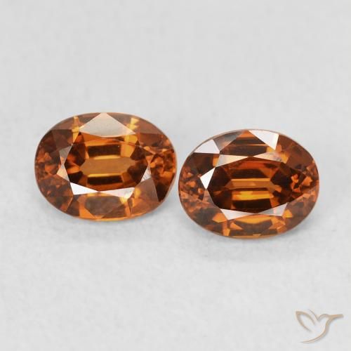 1.20ctw Natural Naranja rojizo Circón, Ovalada, VVS