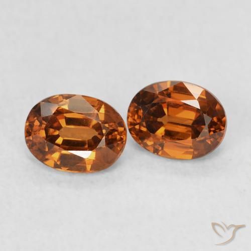 Gemas de Circón Naranja rojizo natural de 1.20 ct, Ovalada, VVS