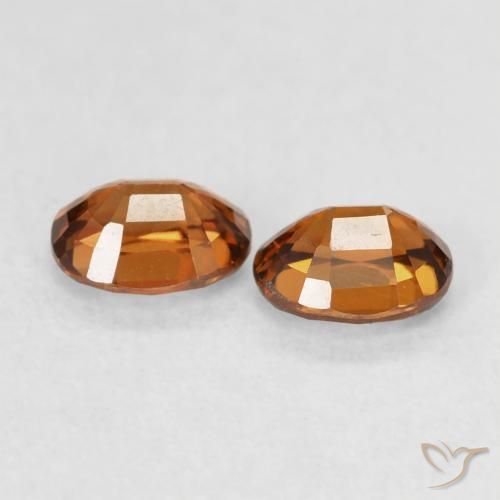 Gemas de Circón Naranja rojizo natural de 1.20 ct, Ovalada, VVS